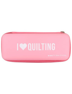 Estojo de armazenamento para cortador rotativo rosa - Eu amo quilting