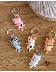 Conjunto de 5 marcadores de malha - Gatinhos 2