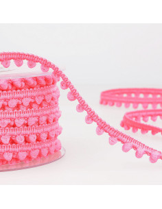Galão mini pompons - Rosa vivo