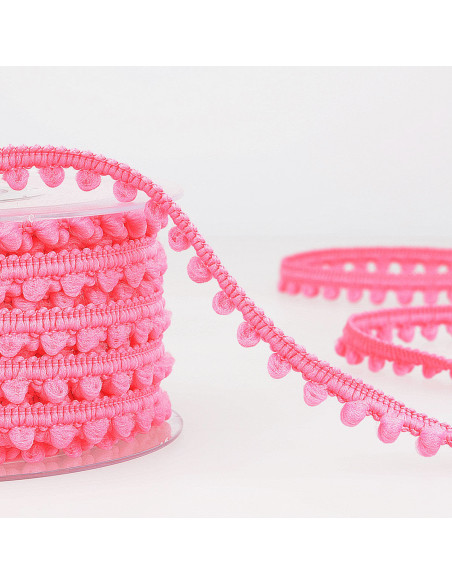 Galão mini pompons - Rosa vivo