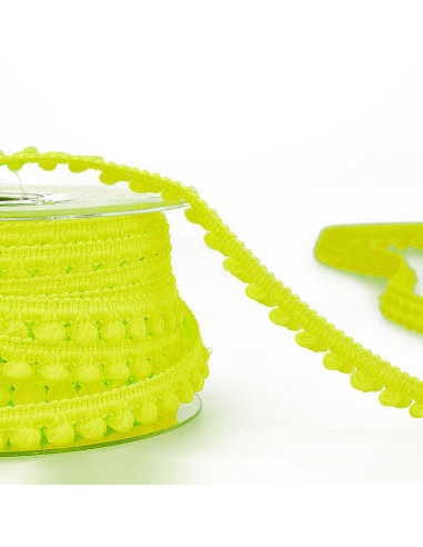 Galão mini pompons - Amarelo fluorescente