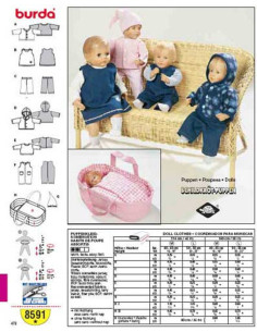Molde de Roupas de Bonecas - Burda 8591