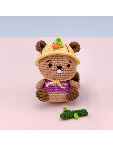 Kit de crochê amigurumi - Mochi o castor