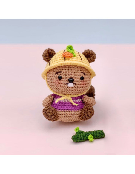 Kit de crochê amigurumi - Mochi o castor