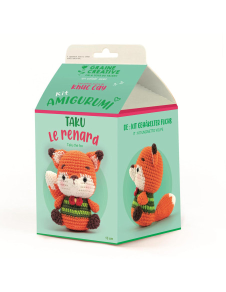 Kit de crochê amigurumi - Taku a raposa