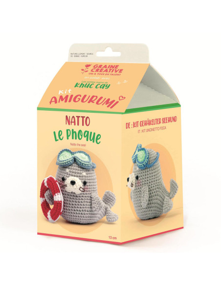 Kit de crochê amigurumi - Natto a foca