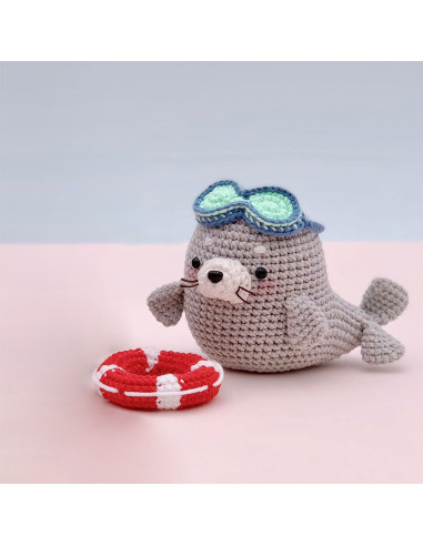 Kit de crochê amigurumi - Natto a foca