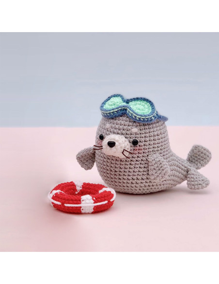 Kit de crochê amigurumi - Natto a foca