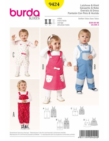 Molde de macacão e vestido - Burda 9424