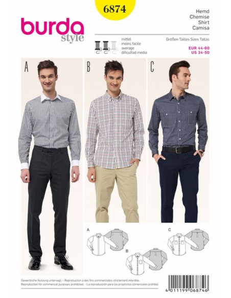 Molde de camisa - Burda 6874