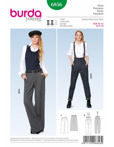 Molde de calça - Burda 6856