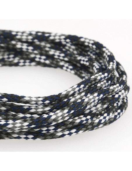 Anoraque de cordão plano - Cinza, azul e branco