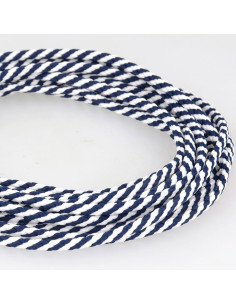 Anoraque de cordão plano - Trança azul-marinho e branco