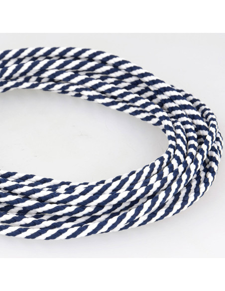 Anoraque de cordão plano - Trança azul-marinho e branco