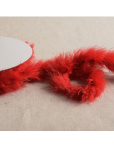 Plumas marabou - Rolo de 5 m - Vermelho