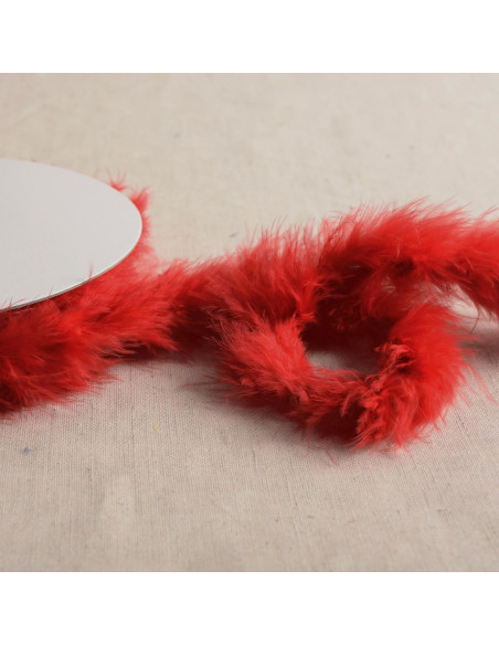 Plumas marabou - Rolo de 5 m - Vermelho