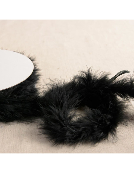 Plumas marabou - Rolo de 5 m - Preto