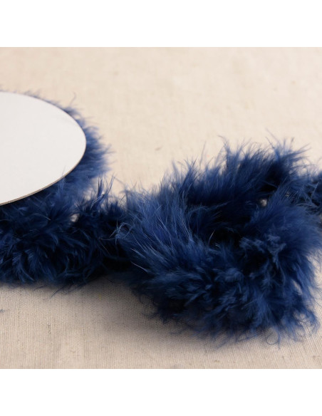 Plumas marabou - Rolo de 5 m - Azul marinho