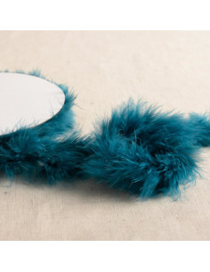 Plumas marabou - Rolo de 5 m - Azul petróleo