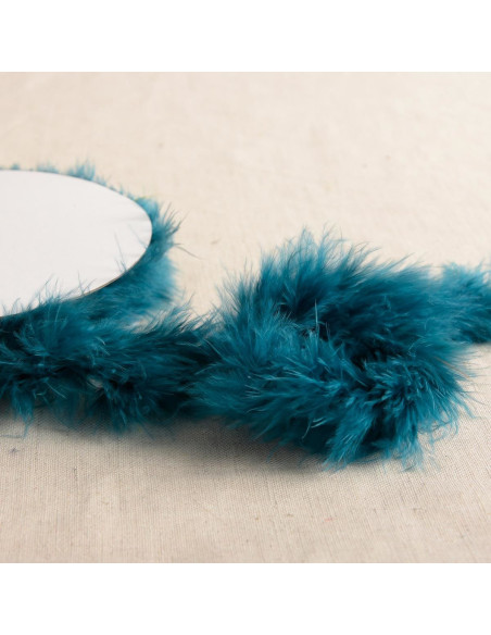 Plumas marabou - Rolo de 5 m - Azul petróleo