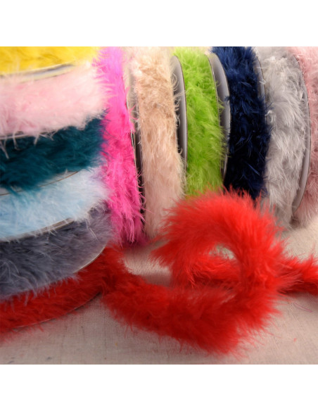 Plumas marabou - Rolo de 5 m - Marfim