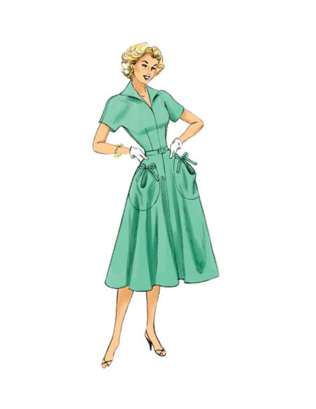 Molde de vestido e cinto - Butterick 6055