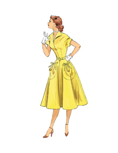 Molde de vestido e cinto - Butterick 6055
