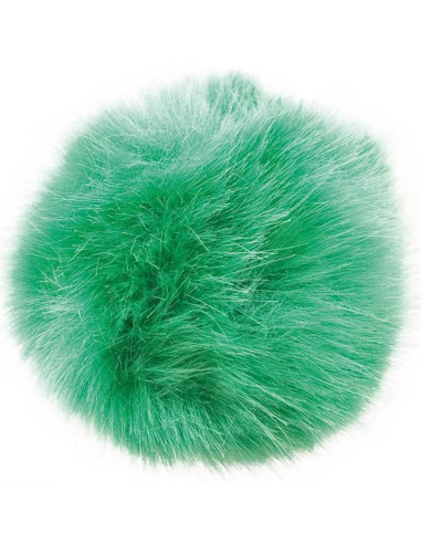 Pompom imitação de pele 10 cm - Verde