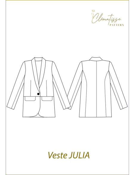 Padrão de casaco Julia - Clématisse Pattern