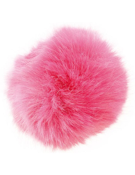 Pompom imitação de pele 10 cm - Fúcsia