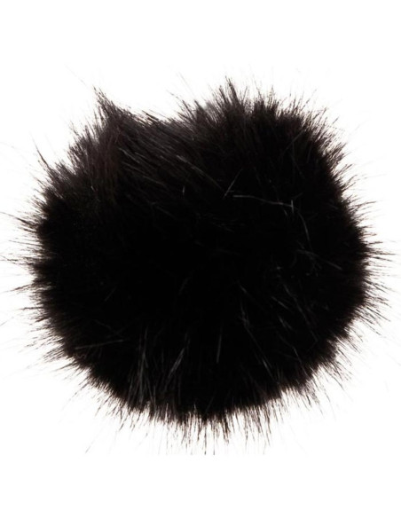 Pompom imitação de pele 10 cm - Preto