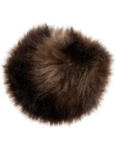 Pompom imitação de pele 10 cm - Castanho escuro