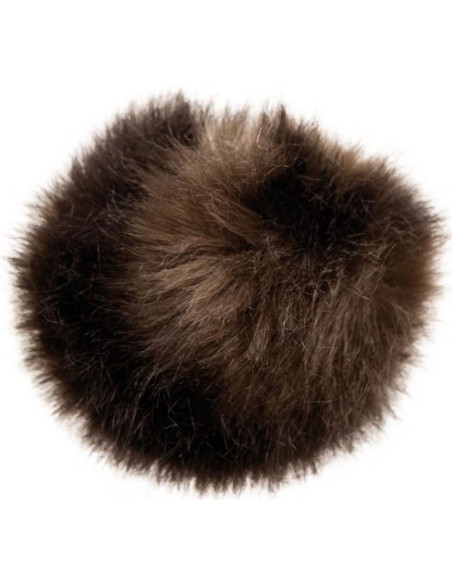 Pompom imitação de pele 10 cm - Castanho escuro