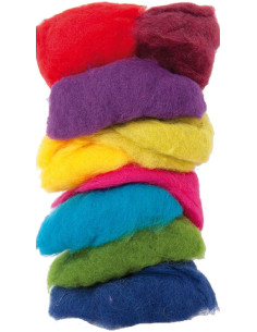Lã para feltragem multicolorida