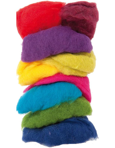 Lã para feltragem multicolorida