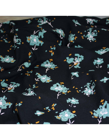 Tecido crepe de viscose Ocella preto alcaçuz - Églantine & Zoé