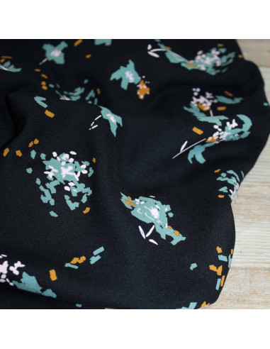 Tecido crepe de viscose Ocella preto alcaçuz - Églantine & Zoé