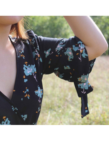 Tecido crepe de viscose Ocella preto alcaçuz - Églantine & Zoé