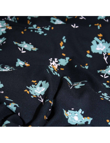 Tecido crepe de viscose Ocella preto alcaçuz - Églantine & Zoé