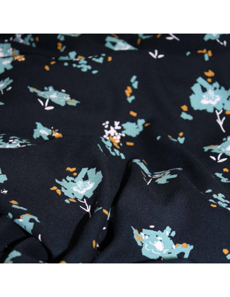 Tecido crepe de viscose Ocella preto alcaçuz - Églantine & Zoé