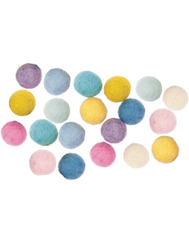 Bolas de feltro - Misto pastel