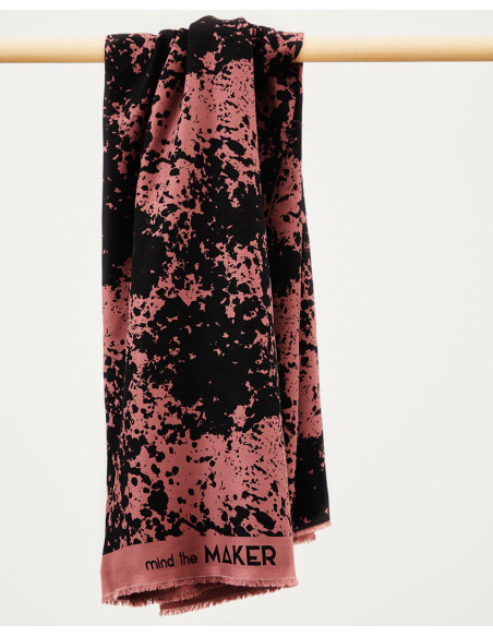 Tecido crepe de viscose Shadow Splash - Rosa antigo
