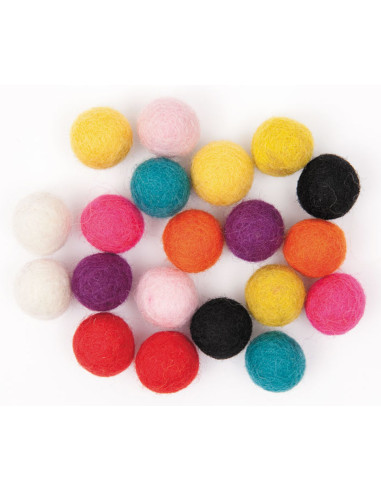 Bolas de feltro - Misto multicolorido