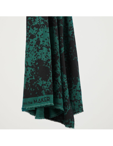 Tecido crepe de viscose Shadow Splash - Verde garrafa