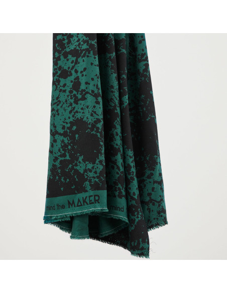 Tecido crepe de viscose Shadow Splash - Verde garrafa