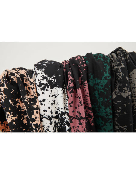 Tecido crepe de viscose Shadow Splash - Verde garrafa