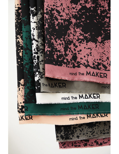 Tecido crepe de viscose Shadow Splash - Verde garrafa