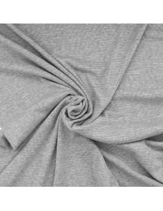 Tecido jersey listrado lurex - Cinza