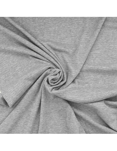 Tecido jersey listrado lurex - Cinza