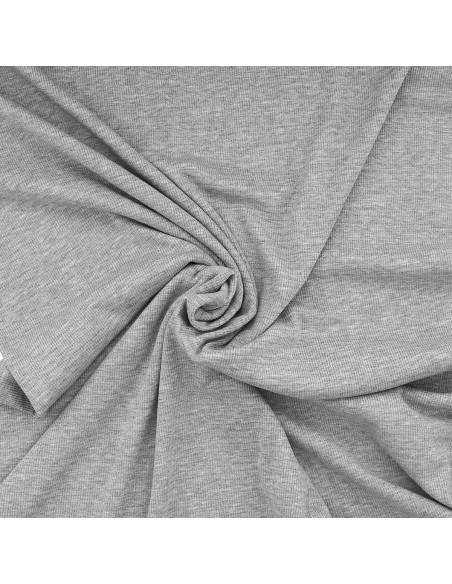 Tecido jersey listrado lurex - Cinza